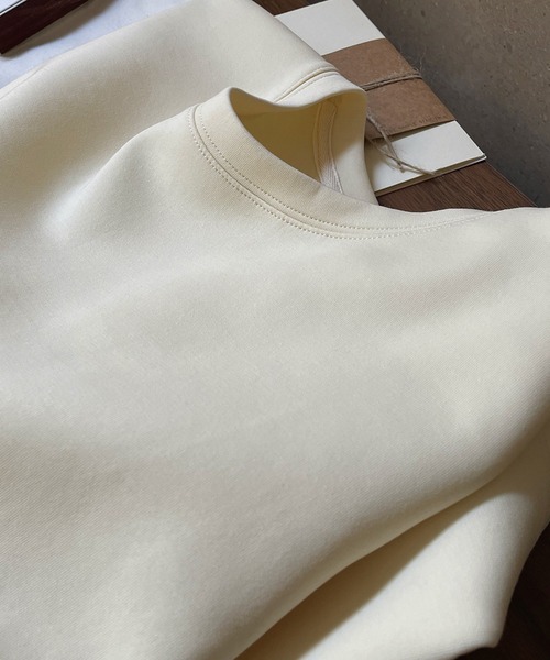chuclla（チュクラ）の「ボンディングライク オーバーサイズスウェットTシャツ chw22a167（Tシャツ/カットソー・レディース・アイボリー/グレー・FREE）」の18枚目の写真