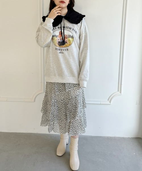 Loueme(ルエム)の「【23S/S春夏新作】ニュアンスドットフレアティアードロングスカート(スカート・レディース・ホワイト系その他/ブラック系その他・M)」の17枚目の写真
