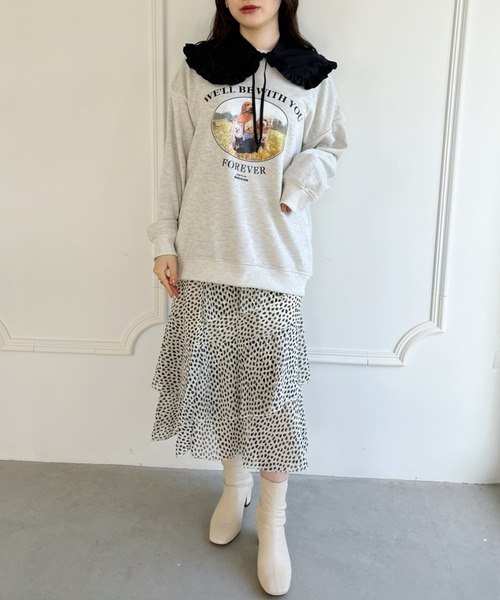 Loueme(ルエム)の「【23S/S春夏新作】ニュアンスドットフレアティアードロングスカート(スカート・レディース・ホワイト系その他/ブラック系その他・M)」の18枚目の写真