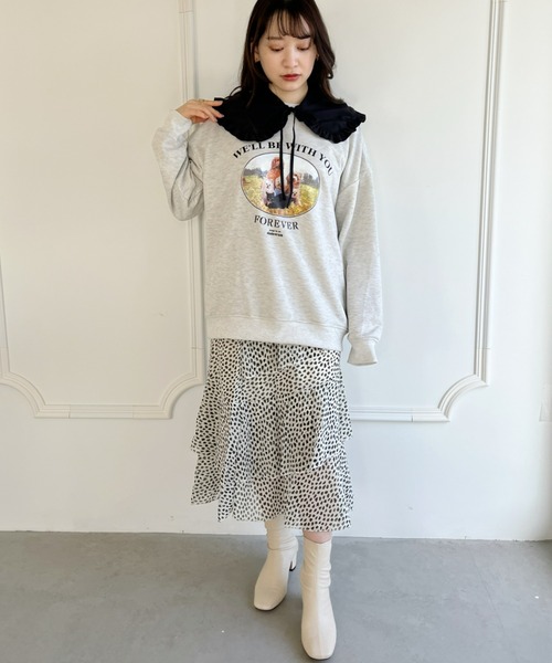Loueme(ルエム)の「【23S/S春夏新作】ニュアンスドットフレアティアードロングスカート(スカート・レディース・ホワイト系その他/ブラック系その他・M)」の19枚目の写真