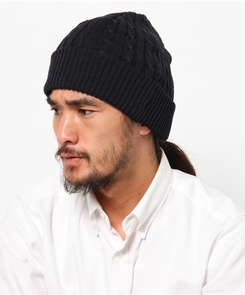 And A（アンドエー）の「ジャガードニットワッチ（ニットキャップ/ビーニー・メンズ・ホワイト/ブラック/ネイビー・FREE）」の2枚目の写真