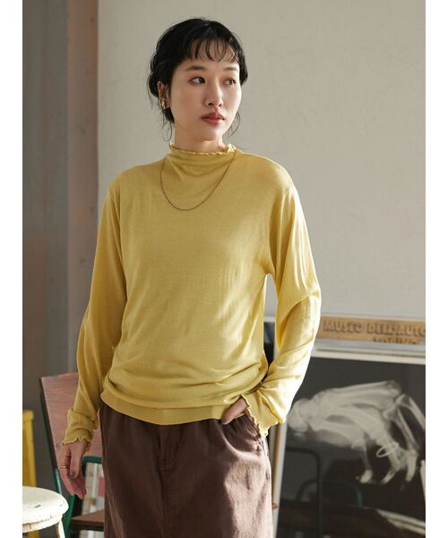 CRAFT STANDARD BOUTIQUE(クラフトスタンダードブティック)の「メロウフリルニットプルオーバー(ニット/セーター・レディース・イエロー/ブラック/ブルー/オフホワイト・FREE)」の6枚目の写真