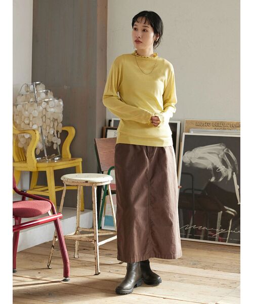 CRAFT STANDARD BOUTIQUE(クラフトスタンダードブティック)の「メロウフリルニットプルオーバー(ニット/セーター・レディース・イエロー/ブラック/ブルー/オフホワイト・FREE)」の8枚目の写真