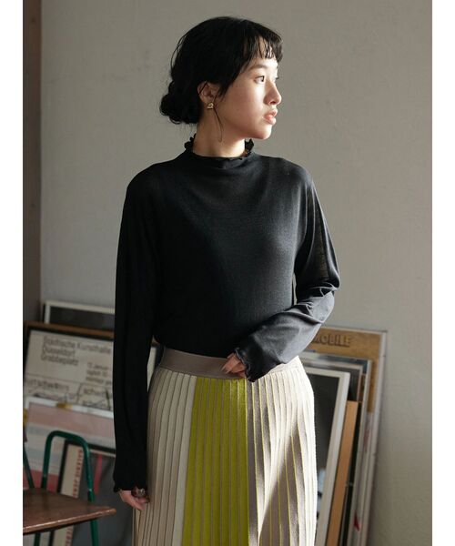 CRAFT STANDARD BOUTIQUE(クラフトスタンダードブティック)の「メロウフリルニットプルオーバー(ニット/セーター・レディース・イエロー/ブラック/ブルー/オフホワイト・FREE)」の12枚目の写真