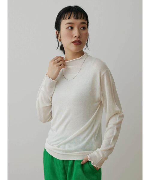 CRAFT STANDARD BOUTIQUE(クラフトスタンダードブティック)の「メロウフリルニットプルオーバー(ニット/セーター・レディース・イエロー/ブラック/ブルー/オフホワイト・FREE)」の16枚目の写真