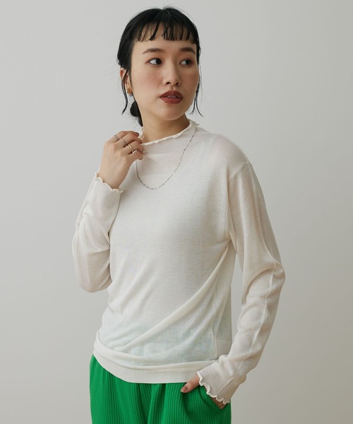 CRAFT STANDARD BOUTIQUE(クラフトスタンダードブティック)の「メロウフリルニットプルオーバー(ニット/セーター・レディース・イエロー/ブラック/ブルー/オフホワイト・FREE)」の2枚目の写真