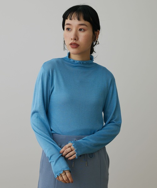 CRAFT STANDARD BOUTIQUE(クラフトスタンダードブティック)の「メロウフリルニットプルオーバー(ニット/セーター・レディース・イエロー/ブラック/ブルー/オフホワイト・FREE)」の1枚目の写真