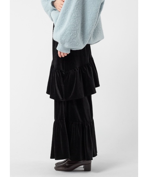Adoon plain（アドーンプレーン）の「ベロアティアードスカート（スカート・レディース・ブラック/ブルー/パープル・LARGE/MEDIUM）」の7枚目の写真