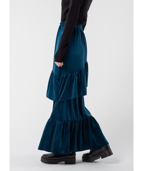 Adoon plain（アドーンプレーン）の「ベロアティアードスカート（スカート・レディース・ブラック/ブルー/パープル・LARGE/MEDIUM）」の13枚目の写真