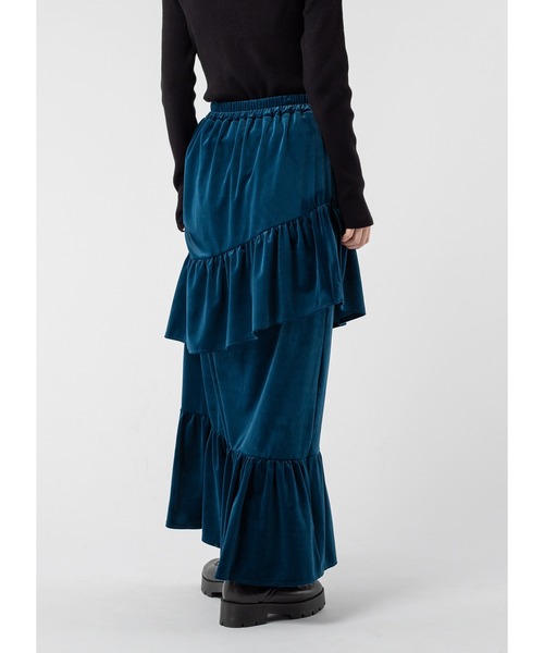Adoon plain（アドーンプレーン）の「ベロアティアードスカート（スカート・レディース・ブラック/ブルー/パープル・LARGE/MEDIUM）」の15枚目の写真