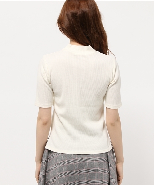 OUTLET(アウトレット)の「【who's who Chico】テレコハイネック5分袖プルオーバー(Tシャツ/カットソー・レディース・グレー/ホワイト・FREE)」の7枚目の写真