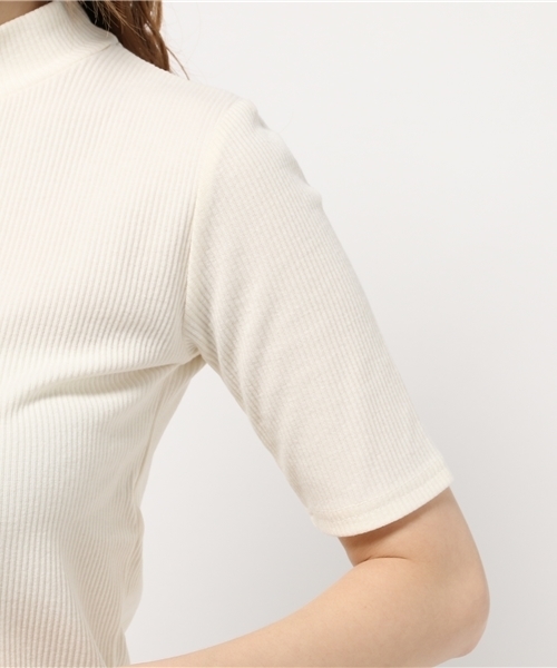 OUTLET(アウトレット)の「【who's who Chico】テレコハイネック5分袖プルオーバー(Tシャツ/カットソー・レディース・グレー/ホワイト・FREE)」の9枚目の写真