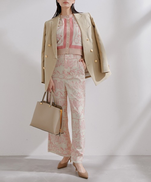 ROPE'（ロペ）の「【洗える】ヴィンテージスカーフプリントワイドパンツ（その他パンツ・レディース・ネイビー/ピンク系その他2・36/38）」の3枚目の写真