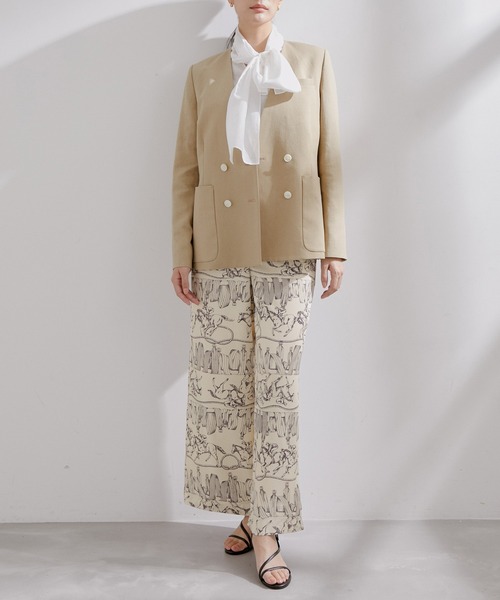 ROPE'（ロペ）の「【洗える】ヴィンテージスカーフプリントワイドパンツ（その他パンツ・レディース・ネイビー/ピンク系その他2・36/38）」の7枚目の写真