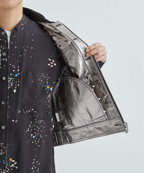 ジャケット・アウター MASU 23SS DIAMOND-CUT LEATHER JACKET 2023SS】 MASU (マス/エムエーエスユー) 