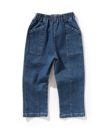 ◆【110-140cm】軽量デニム切り替えパンツ