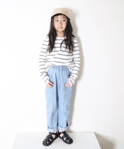 SHOO・LA・RUE（シューラルー）の「◆【110-140cm】軽量デニム切り替えパンツ（デニムパンツ・キッズ・ブルー系5/サックスブルー系5・12/11/13/14）」の13枚目の写真