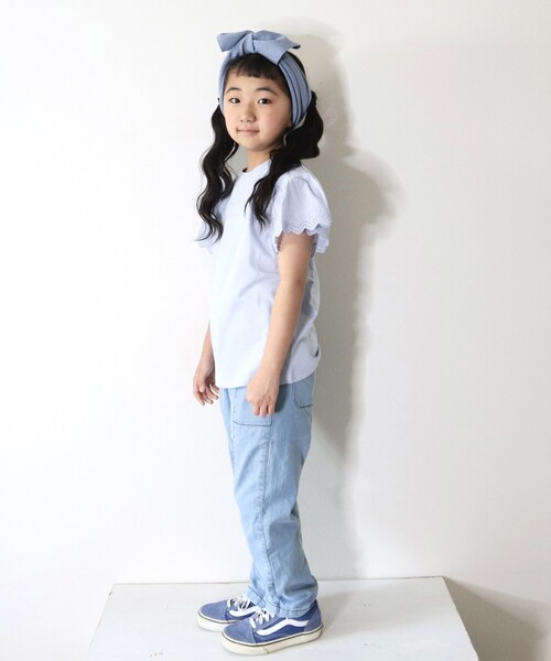 SHOO・LA・RUE（シューラルー）の「◆【110-140cm】軽量デニム切り替えパンツ（デニムパンツ・キッズ・ブルー系5/サックスブルー系5・12/11/13/14）」の16枚目の写真
