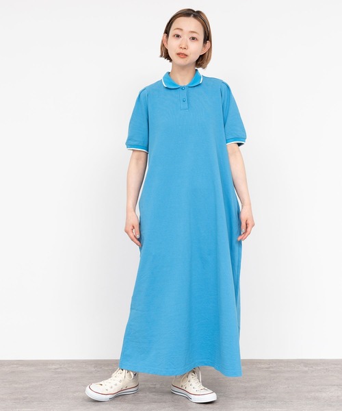 CHILD WOMAN(チャイルドウーマン)の「かのこ ポロワンピース(ワンピース・レディース・レッド/ネイビー/サックスブルー/グリーン/ブラック・FREE)」の12枚目の写真