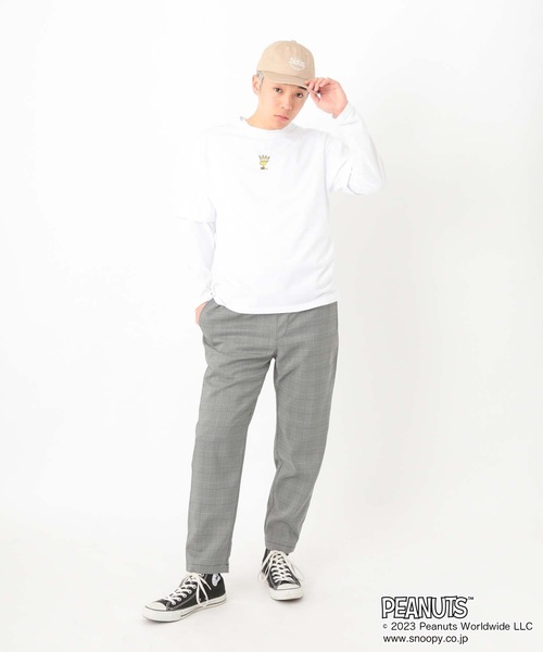 OUTDOOR PRODUCTS APPAREL(アウトドアプロダクツアパレル)の「【PEANUTS/ピーナッツ】スヌーピー コラボ Tシャツ ドロップショルダー オーバーサイズ(Tシャツ/カットソー・メンズ・ピンク系その他/ブルー系その他/オフホワイト/ホワイト・MEDIUM/SMALL/LARGE/X-LARGE)」の17枚目の写真