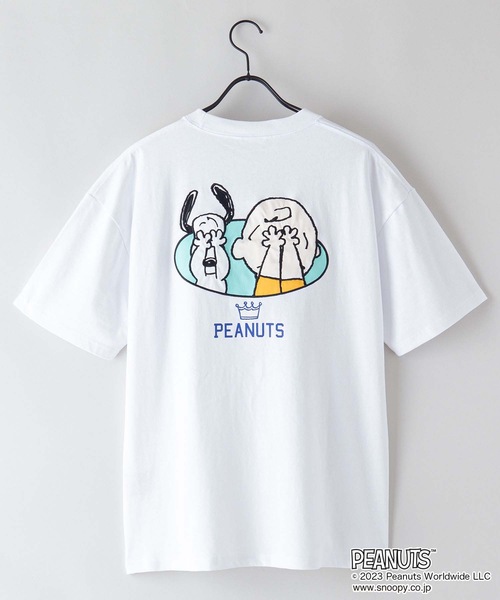 OUTDOOR PRODUCTS APPAREL(アウトドアプロダクツアパレル)の「【PEANUTS/ピーナッツ】スヌーピー コラボ Tシャツ ドロップショルダー オーバーサイズ(Tシャツ/カットソー・メンズ・ピンク系その他/ブルー系その他/オフホワイト/ホワイト・MEDIUM/SMALL/LARGE/X-LARGE)」の6枚目の写真