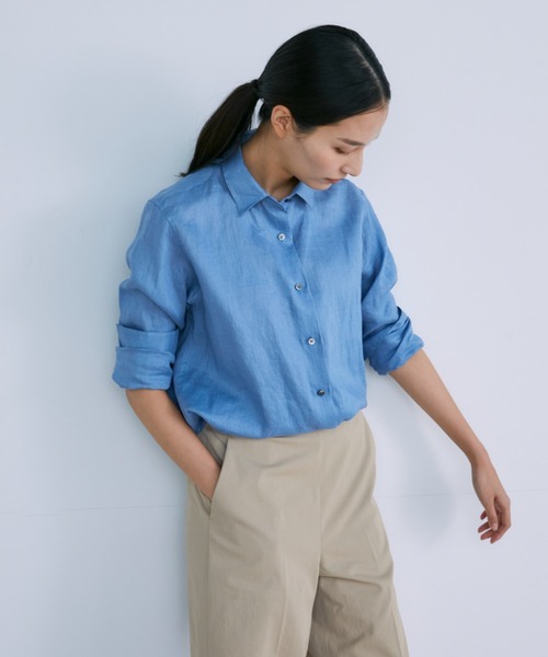 INED（イネド）の「レギュラーカラーリネンシャツ（シャツ