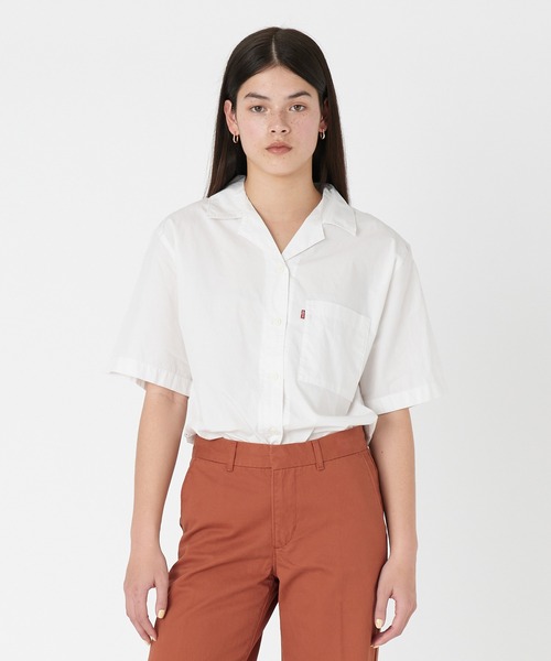 90s Levis 短丈 オープンカラーシャツ 半袖シャツ ホワイト 90s Levi's ワークシャツ 半袖シャツ ホワイト L - メルカリ