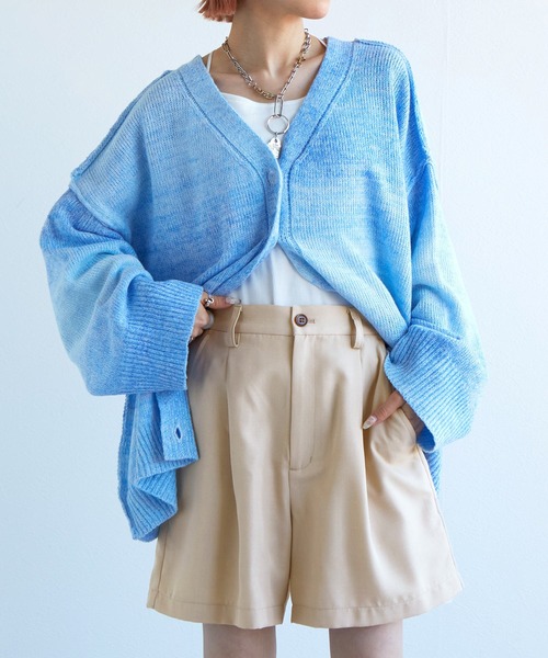 w closet(ダブルクローゼット)の「【セットアップ対応】リネンタッチショートパンツ(その他パンツ・レディース・ブラック/ネイビー/ライトベージュ・FREE)」の7枚目の写真
