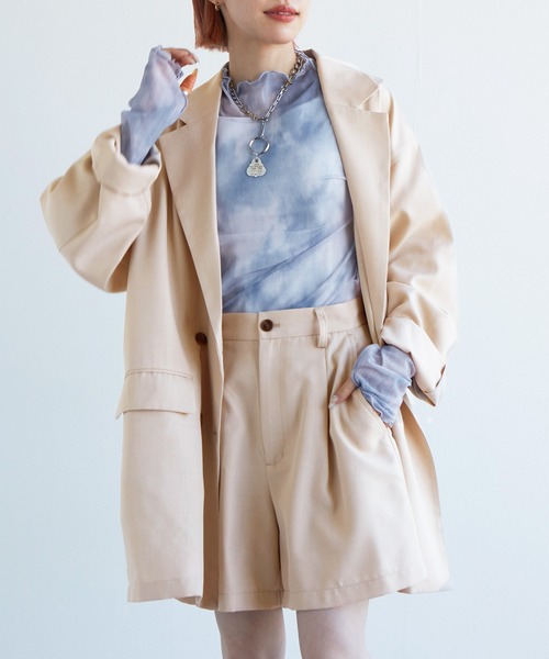 w closet(ダブルクローゼット)の「【セットアップ対応】リネンタッチショートパンツ(その他パンツ・レディース・ブラック/ネイビー/ライトベージュ・FREE)」の15枚目の写真
