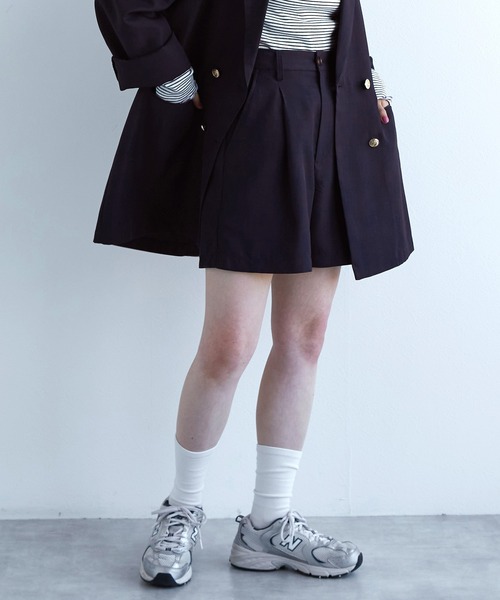 w closet(ダブルクローゼット)の「【セットアップ対応】リネンタッチショートパンツ(その他パンツ・レディース・ブラック/ネイビー/ライトベージュ・FREE)」の20枚目の写真
