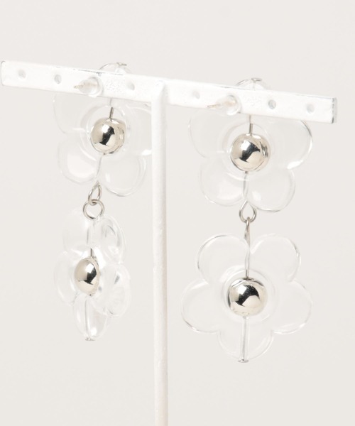 apres jour（アプレジュール）の「【apres jour×ARIAZ】２連フラワークリアピアス（ピアス（両耳用）・レディース・シルバー・FREE）」の4枚目の写真