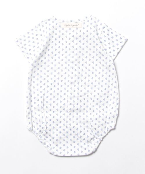 Sophie la girafe（ソフィーラジラフ）の「花柄天竺ボディスーツ【日本製】（肌着・キッズ・ブルー/ピンク・80ｃｍ/60cm/70cm）」の3枚目の写真