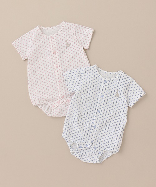 Sophie la girafe（ソフィーラジラフ）の「花柄天竺ボディスーツ【日本製】（肌着・キッズ・ブルー/ピンク・80ｃｍ/60cm/70cm）」の9枚目の写真