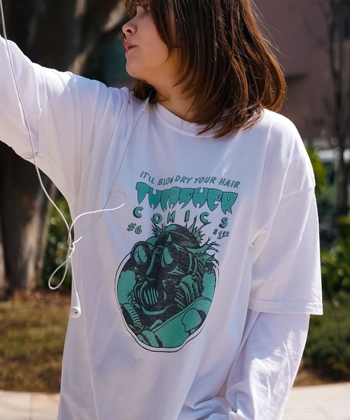COMIC 6 GARMENT DYED S/S T-SHIRTS/スラッシャー半袖Tシャツ（T