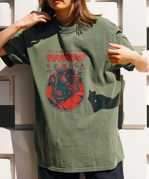 THRASHER（スラッシャー）の「#COMIC 6 GARMENT DYED S/S T-SHIRTS/スラッシャー半袖Tシャツ（Tシャツ/カットソー・メンズ・ホワイト/ダークグリーン/ブラック系その他・MEDIUM/LARGE/X-LARGE）」の11枚目の写真