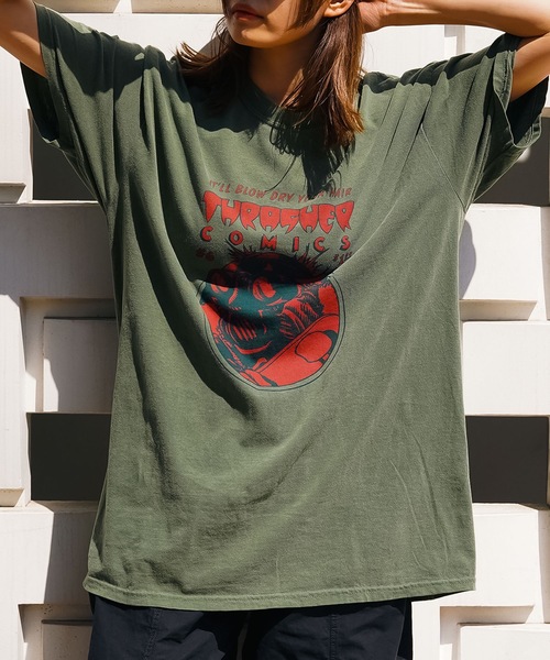 THRASHER（スラッシャー）の「#COMIC 6 GARMENT DYED S/S T-SHIRTS/スラッシャー半袖Tシャツ（Tシャツ/カットソー・メンズ・ホワイト/ダークグリーン/ブラック系その他・MEDIUM/LARGE/X-LARGE）」の12枚目の写真