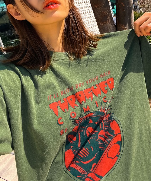 THRASHER（スラッシャー）の「#COMIC 6 GARMENT DYED S/S T-SHIRTS/スラッシャー半袖Tシャツ（Tシャツ/カットソー・メンズ・ホワイト/ダークグリーン/ブラック系その他・MEDIUM/LARGE/X-LARGE）」の21枚目の写真