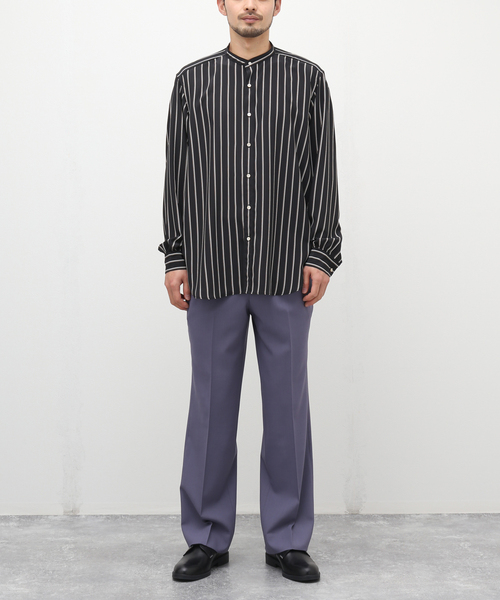 EDIFICE LA BOUCLE(エディフィスラブークル)の「【LA BOUCLE / ラブークル】トロピカルウール セミフレア スラックス(スラックス・メンズ・パープル/ライトグリーン/ブラック・3/1/2)」の12枚目の写真