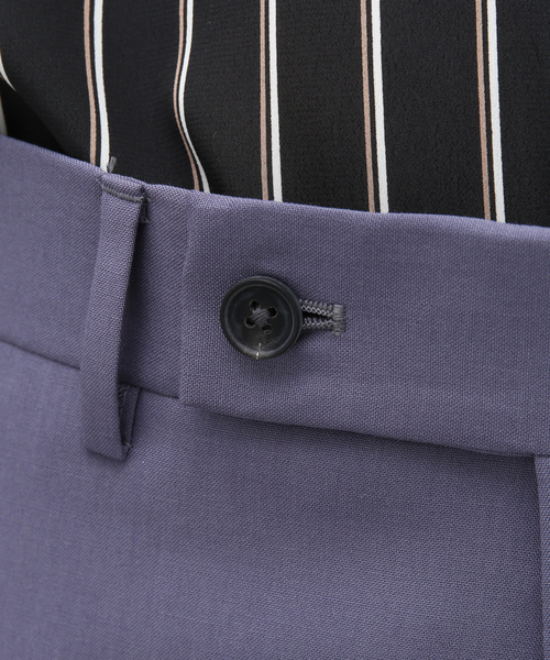 EDIFICE LA BOUCLE(エディフィスラブークル)の「【LA BOUCLE / ラブークル】トロピカルウール セミフレア スラックス(スラックス・メンズ・パープル/ライトグリーン/ブラック・3/1/2)」の13枚目の写真