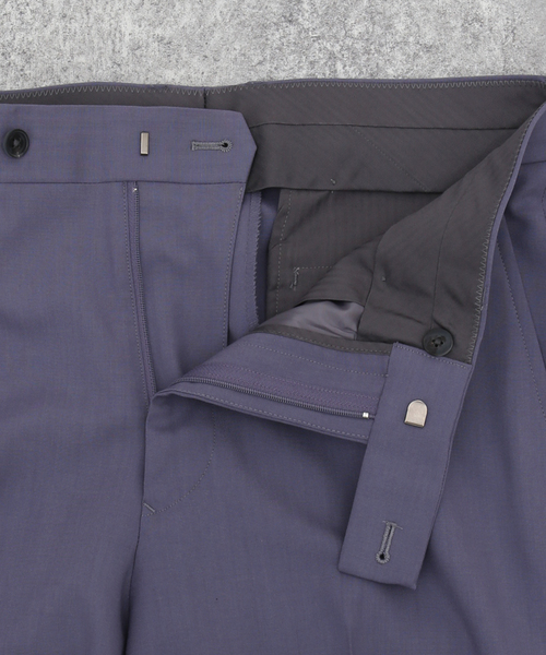 EDIFICE LA BOUCLE(エディフィスラブークル)の「【LA BOUCLE / ラブークル】トロピカルウール セミフレア スラックス(スラックス・メンズ・パープル/ライトグリーン/ブラック・3/1/2)」の20枚目の写真