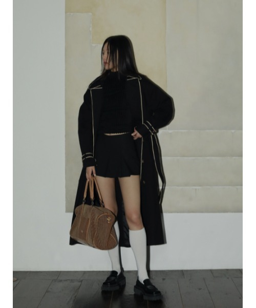 AMAIL(アマイル)の「Super mini skirt(スカート・レディース・ベージュ/ブラック・FREE)」の4枚目の写真