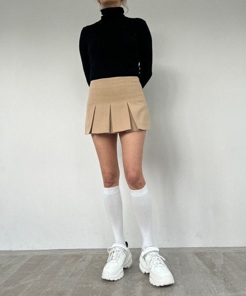 AMAIL(アマイル)の「Super mini skirt(スカート・レディース・ベージュ/ブラック・FREE)」の12枚目の写真