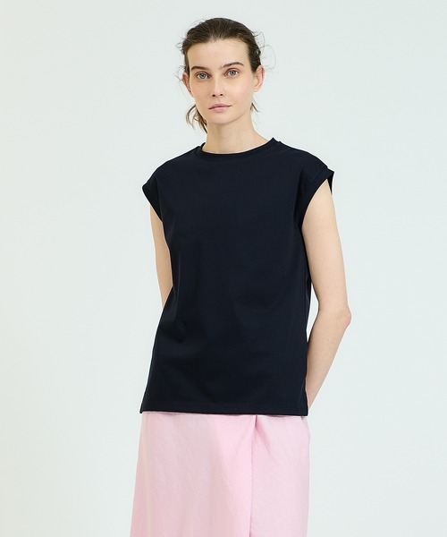 ESTNATION(エストネーション)の「ESTNATION / コットンスムースノースリーブカットソー(Tシャツ/カットソー・レディース・オフホワイト/ネイビー/キャメル/ブラック・FREE)」の17枚目の写真