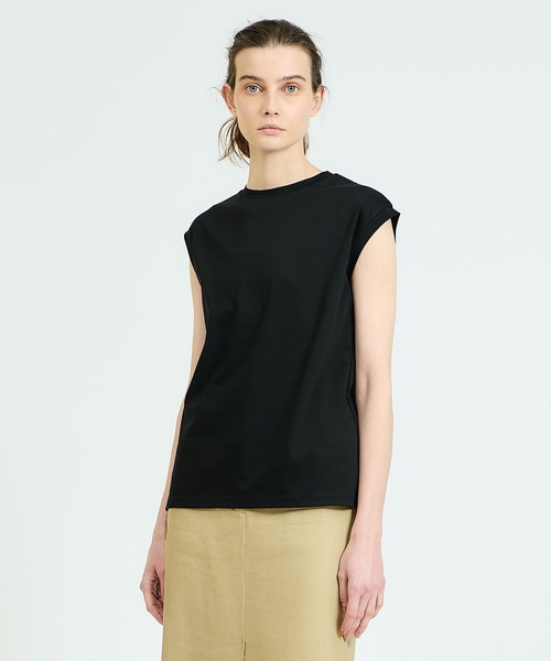 ESTNATION(エストネーション)の「ESTNATION / コットンスムースノースリーブカットソー(Tシャツ/カットソー・レディース・オフホワイト/ネイビー/キャメル/ブラック・FREE)」の16枚目の写真