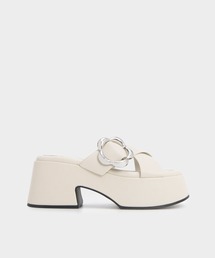 CHARLES & KEITH | クロスオーバー プラットフォームミュール(サンダル)