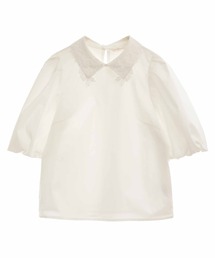 31 Sons de mode | 衿レースパフ袖ブラウス(シャツ/ブラウス)