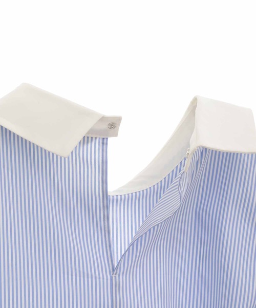 31 Sons de mode（トランテアン　ソン　ドゥ　モード）の「衿レースパフ袖ブラウス（シャツ/ブラウス・レディース・ブラック/サックスブルー/オフホワイト・36）」の11枚目の写真