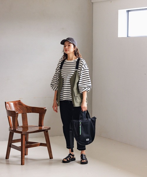 niko and...（ニコアンド）の「オリジナルラウンド2WAYトートバッグ（トートバッグ・レディース・ブラック/グリーン/ベージュ/チャコール・0）」の9枚目の写真