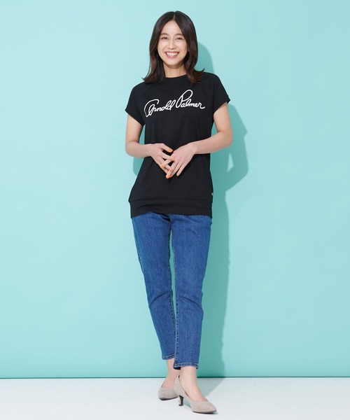 Arnold Palmer(アーノルドパーマー)の「レガシー ロゴ フレンチスリーブ Tシャツ(Tシャツ/カットソー・レディース・アイボリー/ブラック/ライトブラウン・M/S/L)」の7枚目の写真