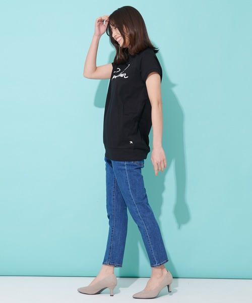 Arnold Palmer(アーノルドパーマー)の「レガシー ロゴ フレンチスリーブ Tシャツ(Tシャツ/カットソー・レディース・アイボリー/ブラック/ライトブラウン・M/S/L)」の8枚目の写真